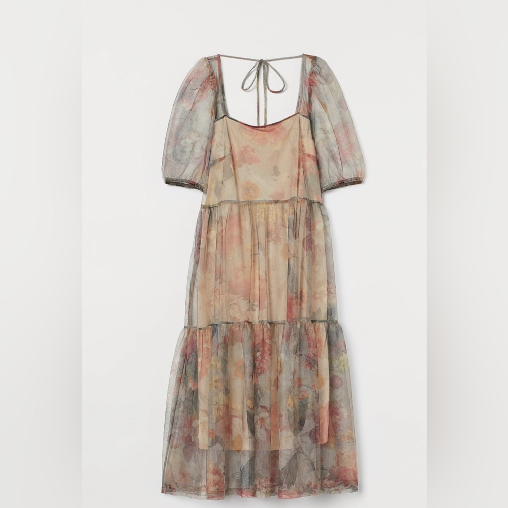 H&M Floral Puff Sleeve Dress